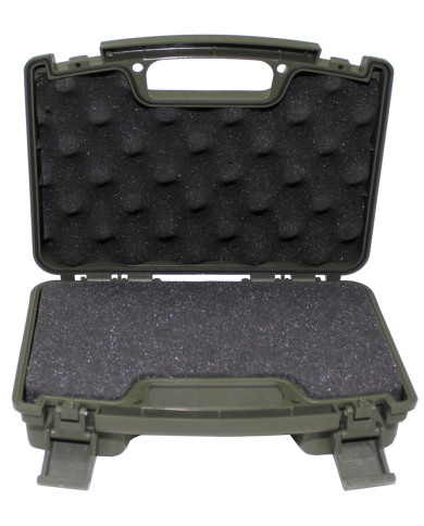 Pistol Case, Plastic, small, lockable, OD green