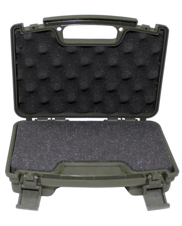 Pistol Case, Plastic, small, lockable, OD green