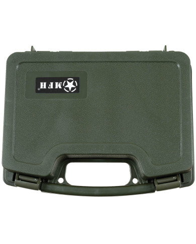 Pistol Case, Plastic, small, lockable, OD green