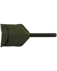 Folding Spade, wooden shaft, 2-part, OD green