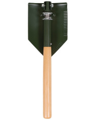 Folding Spade, wooden shaft, "Deluxe", 2-part