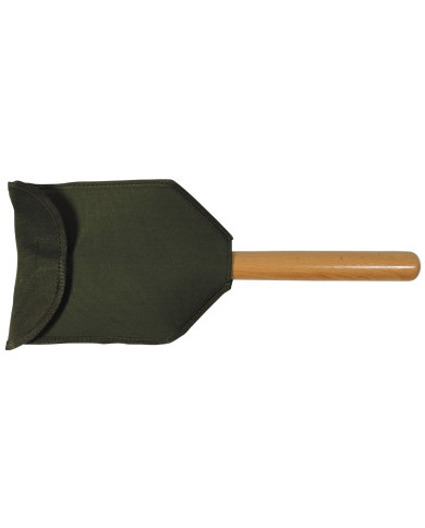 Folding Spade, wooden shaft, "Deluxe", 2-part