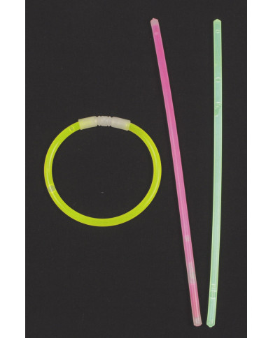 Glow Stick, necklace, thin, var. colours, 65 sticks/roll