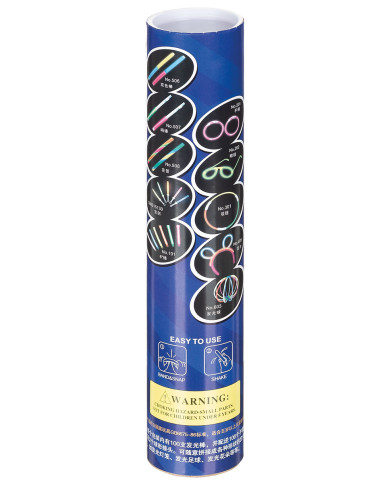 Glow Stick, necklace, thin, var. colours, 65 sticks/roll