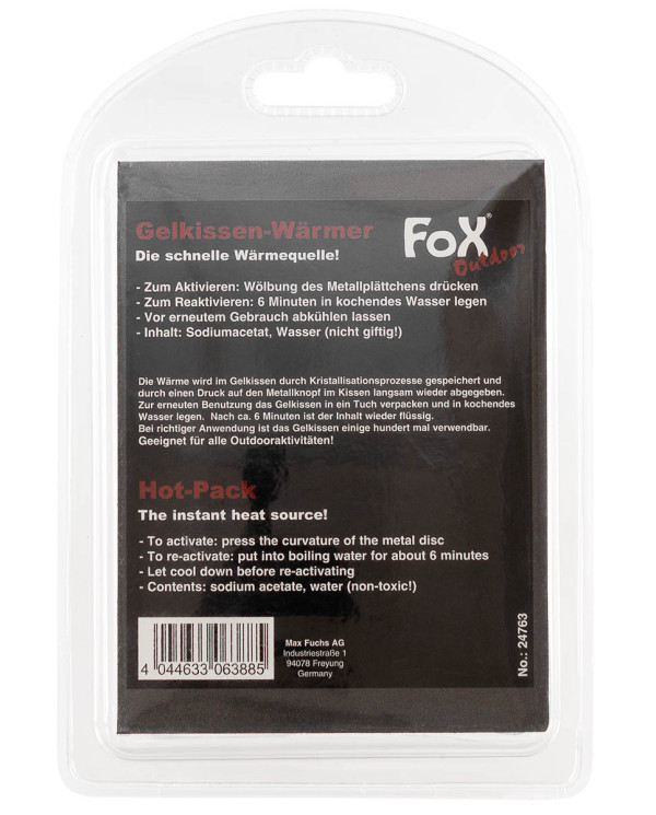 Hot Pack, reactivable, transparent