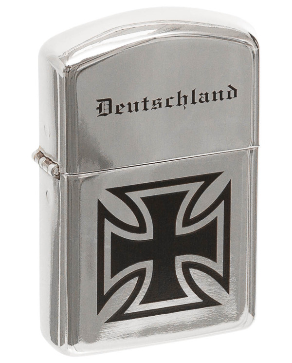 Windproof Lighter, chrome polished, "Deutschland", unfilled