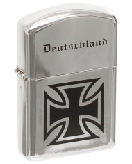 Windproof Lighter, chrome polished, "Deutschland", unfilled