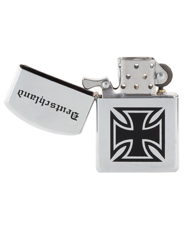Windproof Lighter, chrome polished, "Deutschland", unfilled