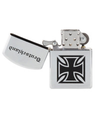 Windproof Lighter, chrome polished, "Deutschland", unfilled