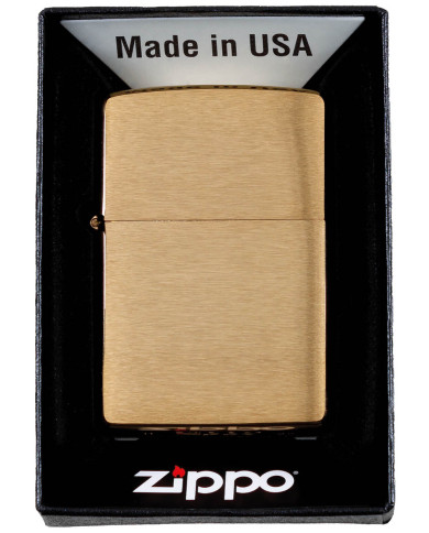 Windproof Lighter, Zippo, "Brushed Brass", unfilled