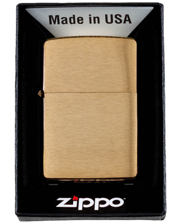 Windproof Lighter, Zippo, "Brushed Brass", unfilled