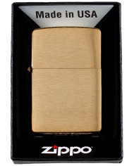 Windproof Lighter, Zippo, "Brushed Brass", unfilled