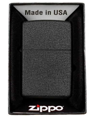 Windproof Lighter, Zippo, "Black Crackle", unfilled