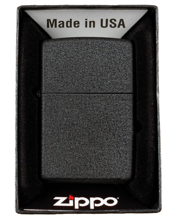 Windproof Lighter, Zippo, "Black Crackle", unfilled