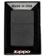 Windproof Lighter, Zippo, "Black Crackle", unfilled
