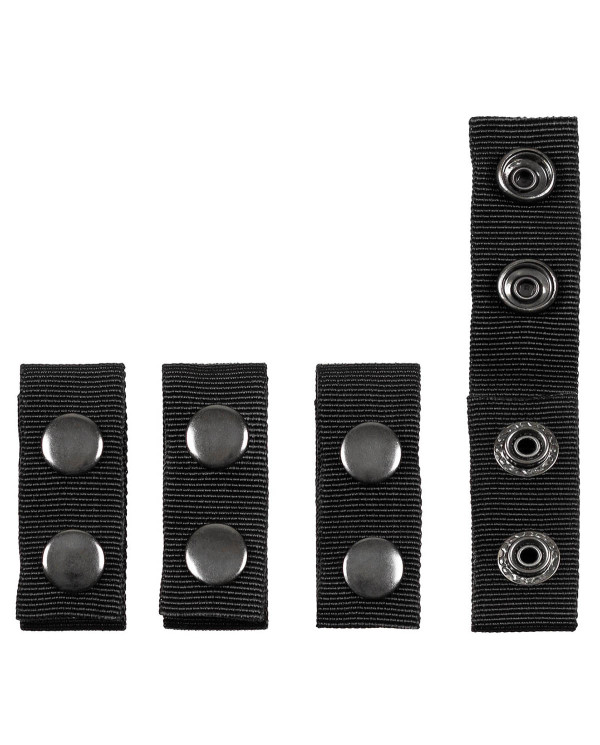 Belt Holders, Nylon, 4 pieces, black, with 2 press buttons