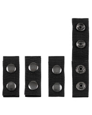 Belt Holders, Nylon, 4 pieces, black, with 2 press buttons