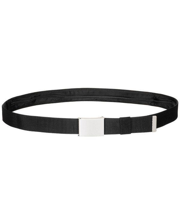 Web Belt, with inner compartment, black, ca. 4 cm