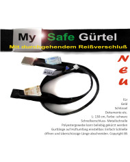 Web Belt, with inner compartment, black, ca. 4 cm