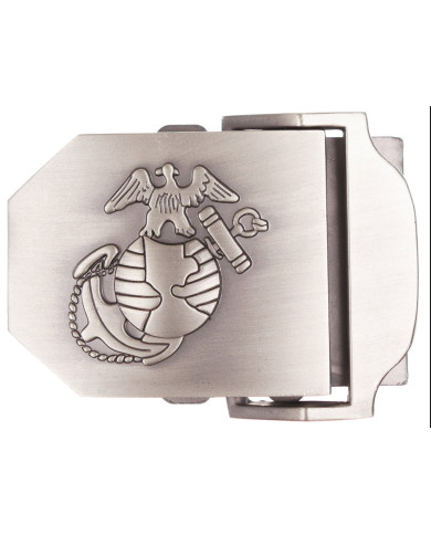 USMC Buckle for Web Belt, silver, metal, ca. 4 cm