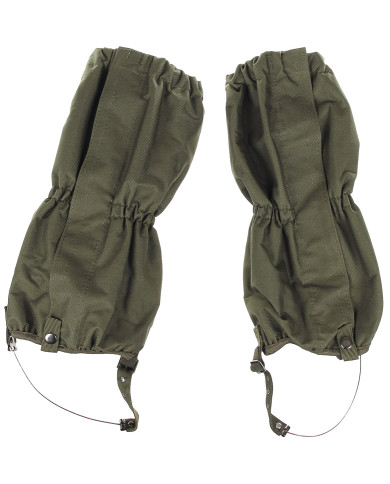 Gaiters, OD green,  with zip, steel wire