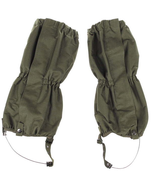 Gaiters, OD green,  with zip, steel wire