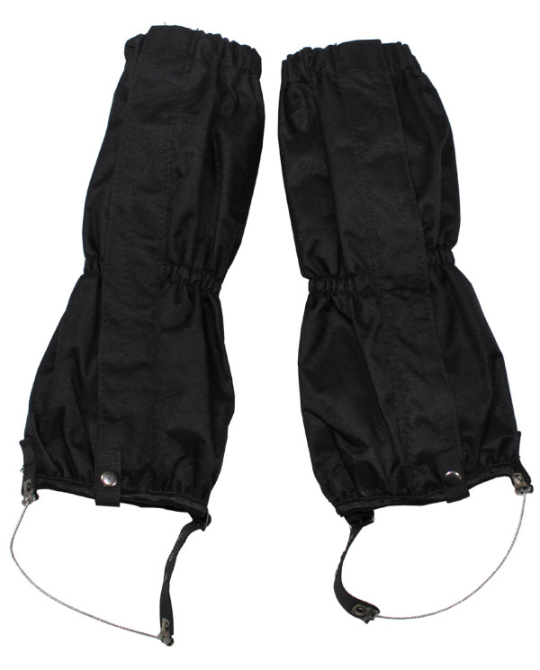 Gaiters, black, with zip, steel wire