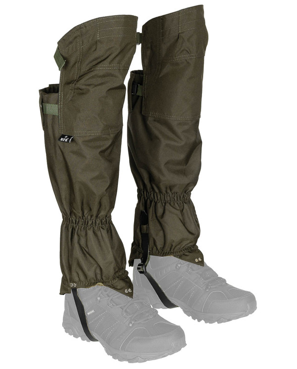 Gaiters, "Overknee", OD green,  with zip