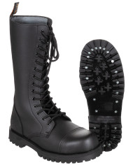 Boots, 14-hole, "Pure Trash", black, steel cap, screws