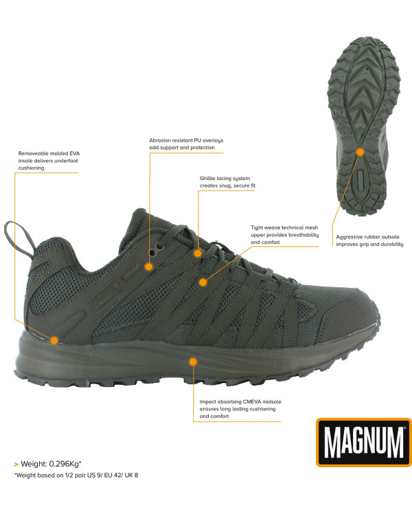 Low Shoes, "MAGNUM",  Storm Trail Lite, OD green