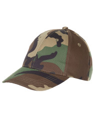 Kids BB Cap, with visor, size-adjustable, woodland