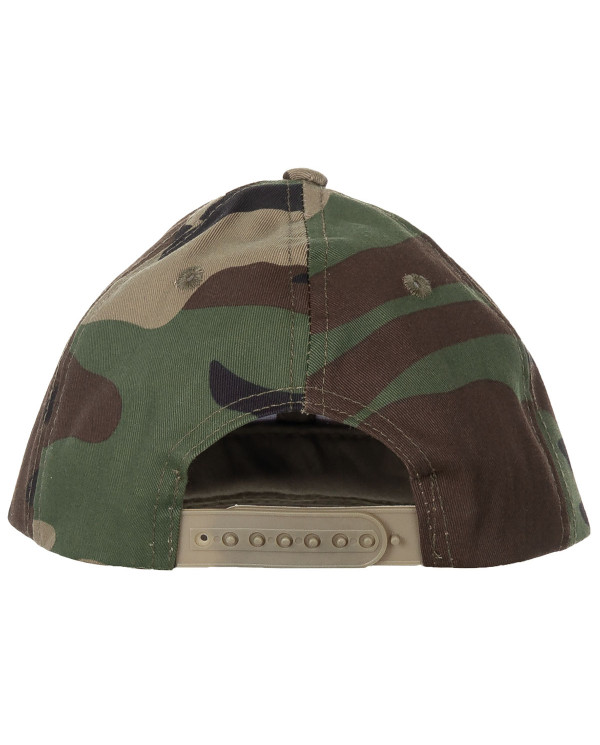Kids BB Cap, with visor, size-adjustable, woodland