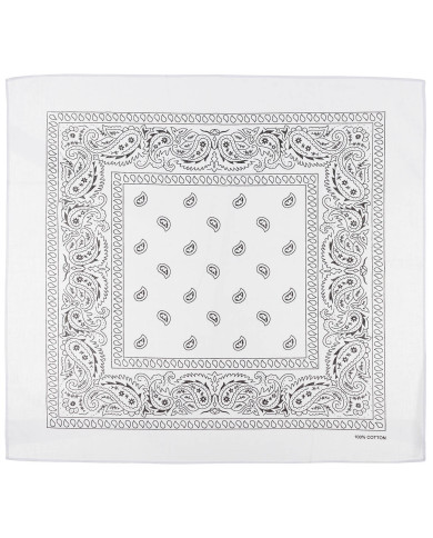 Bandana, white-black, ca. 55 x 55 cm, Cotton