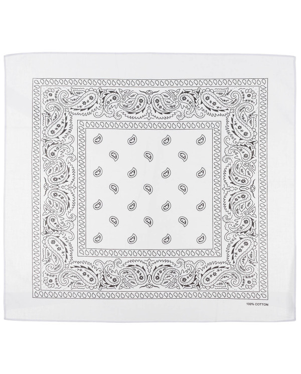 Bandana, white-black, ca. 55 x 55 cm, Cotton