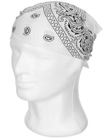 Bandana, white-black, ca. 55 x 55 cm, Cotton