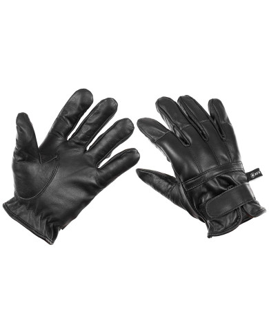 Leather Gloves, black, quartz sand filling