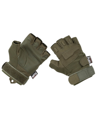Tactical Gloves, "Pro", fingerless, OD green