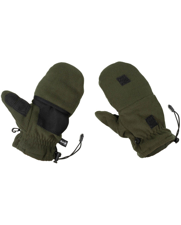 Fleece Gloves, OD green, with pull loops