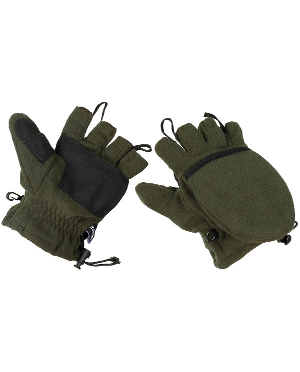 Fleece Gloves, OD green, with pull loops