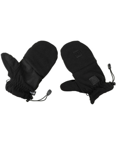 Fleece Gloves, black, with pull loops