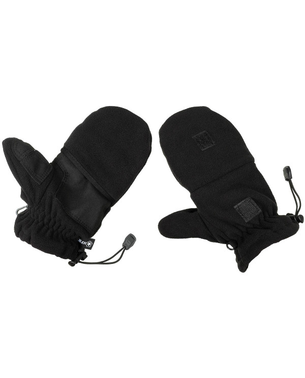 Fleece Gloves, black, with pull loops