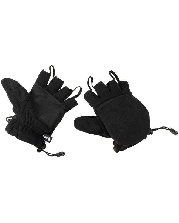 Fleece Gloves, black, with pull loops