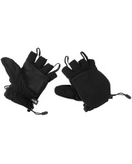Fleece Gloves, black, with pull loops