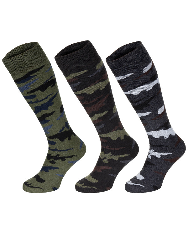 Winter Socks, "Esercito", camo, long, 3-pack