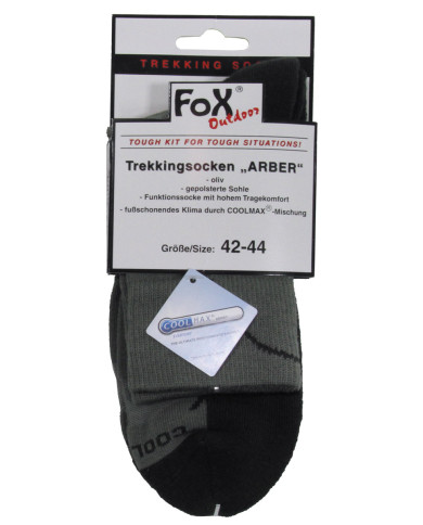 Trekking Socks, "Arber", padded sole, OD green