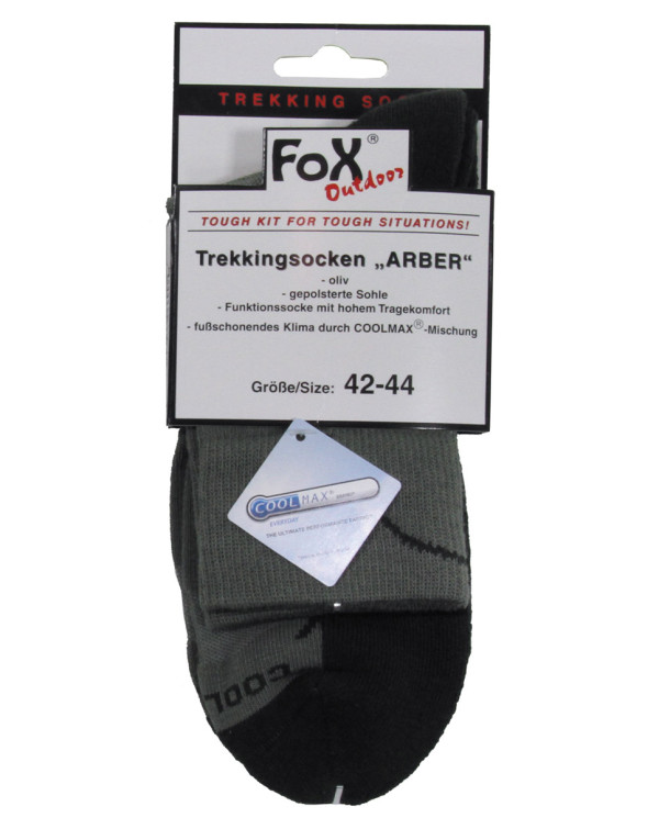 Trekking Socks, "Arber", padded sole, OD green