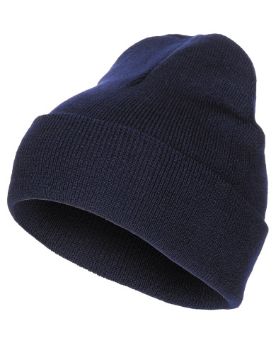 Watch Hat, 100 % Wool,  fine knit, blue