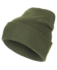 Watch Hat, 100 % Wool,  fine knit, OD green