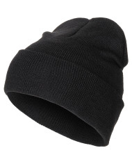 Watch Hat, 100 % Wool, fine knit, black