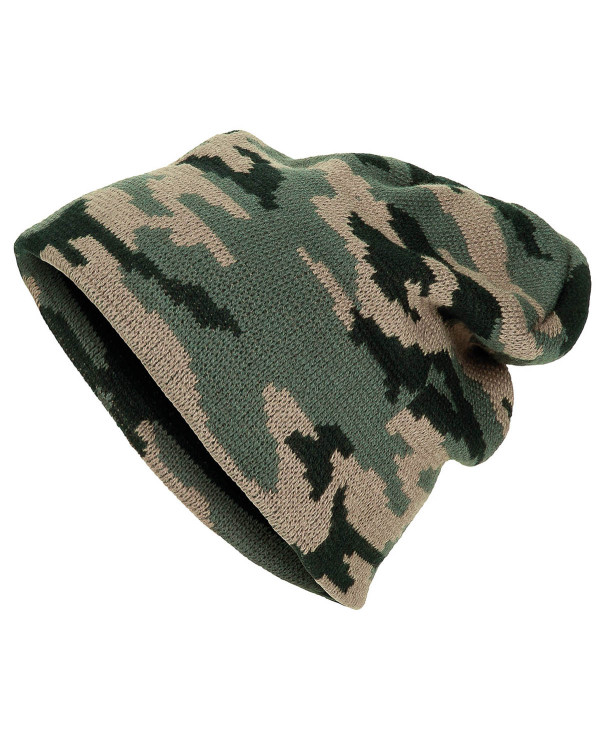 Knitted Hat, "Beanie", woodland,  fine knit